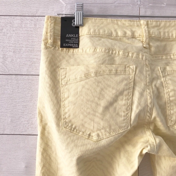Express Yellow Print Stella Ankle Skinny Jeans - Picture 6 of 7